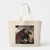Draak in grot grote tote bag (Achterkant)