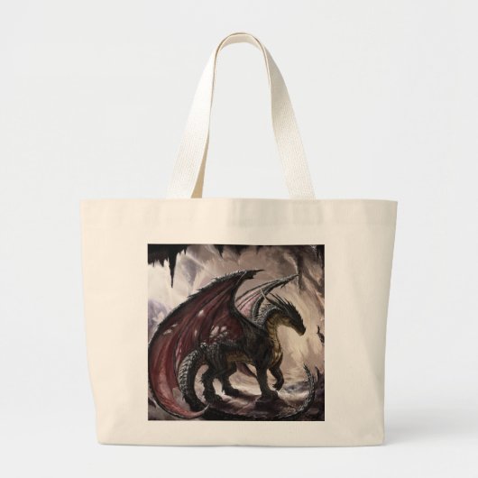 Draak in grot grote tote bag (Voorkant)