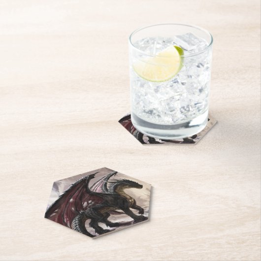 Draak in grot kartonnen onderzetters (Insitu)