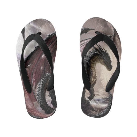 Draak in grot kinder teenslippers (Voetbed)