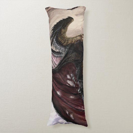 Draak in grot lichaamskussen (Voorkant Verticaal)