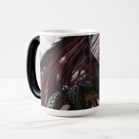 Draak in grot magische mok (Voorkant links)