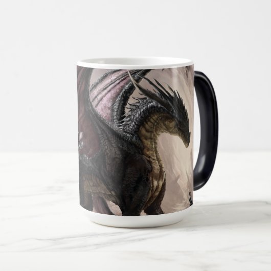 Draak in grot magische mok (Voorkant rechts)