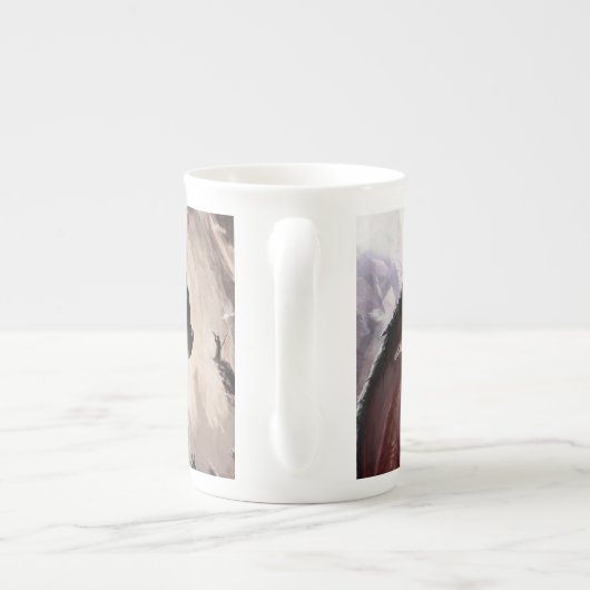 Draak in grot porselein kop (Achterkant)