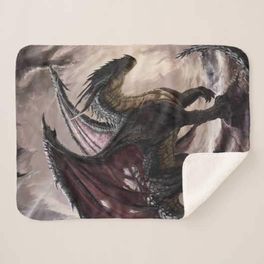 Draak in grot sherpa deken (Voorkant (horizontaal))