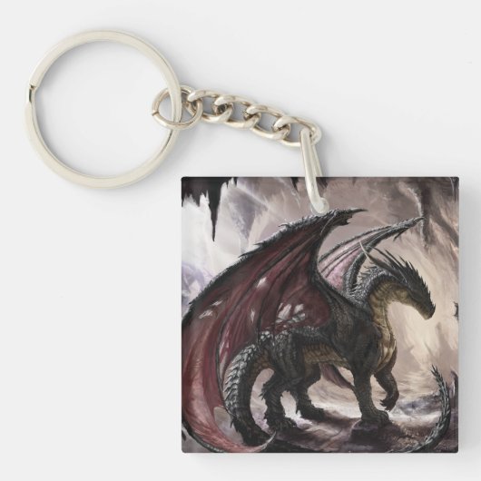 Draak in grot sleutelhanger (Voorkant)