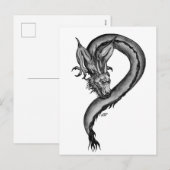 Draak in het Briefkaart Stijl Tattoo (Voorkant / Achterkant)