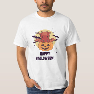 Draak in Pumpkin Sweet Dragon Happy Halloween T-shirt