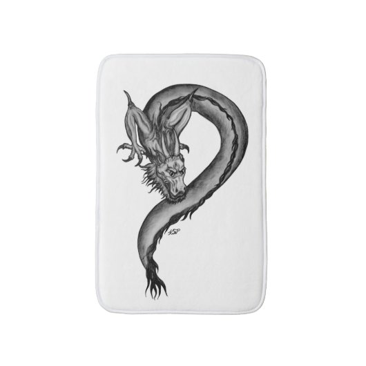 Draak in Tattoo stijl Badmat (Voorkant Verticaal)