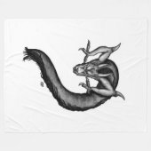 Draak in Tattoo stijl Fleece Deken (Voorkant (Horizontaal))