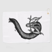Draak in Tattoo stijl Golfhanddoek (Horizontaal)