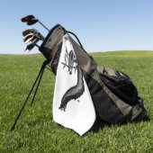 Draak in Tattoo stijl Golfhanddoek (Groen)
