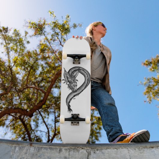Draak in Tattoo stijl Persoonlijk Skateboard (Buiten 1)