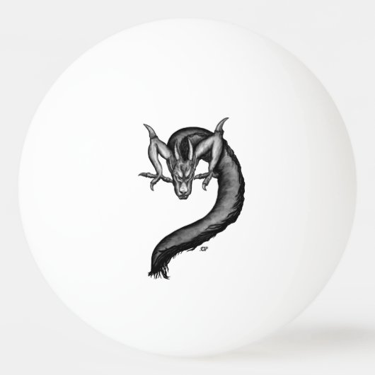 Draak in Tattoo stijl Pingpongbal (Voorkant)