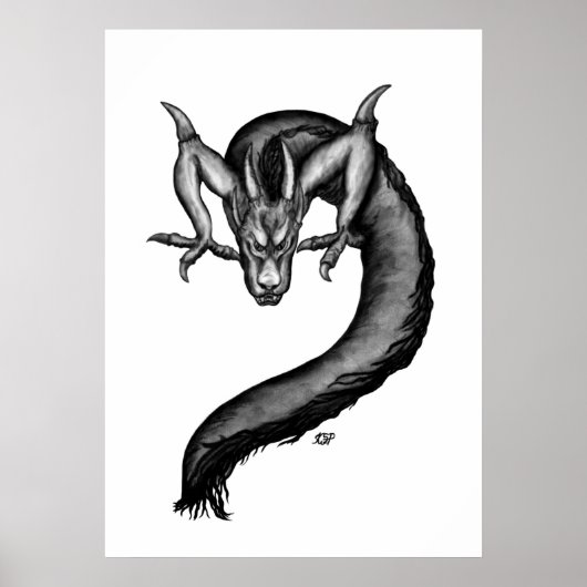 Draak in Tattoo stijl Poster (Voorkant)