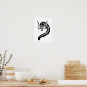 Draak in Tattoo stijl Poster (Keuken)