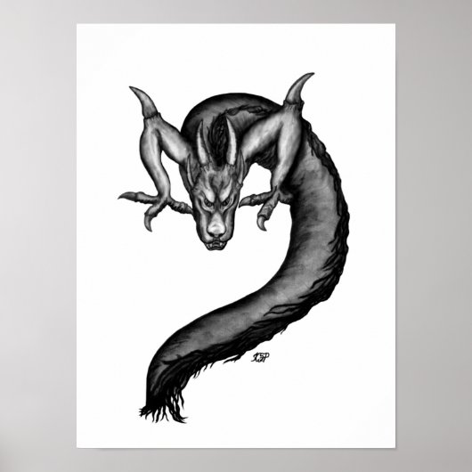 Draak in Tattoo stijl Poster (Voorkant)