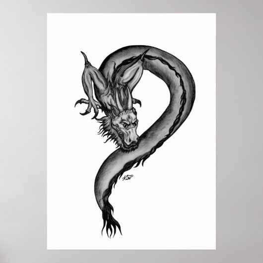 Draak in Tattoo stijl Poster (Voorkant)