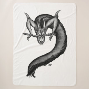 Draak in Tattoo stijl Sherpa Deken