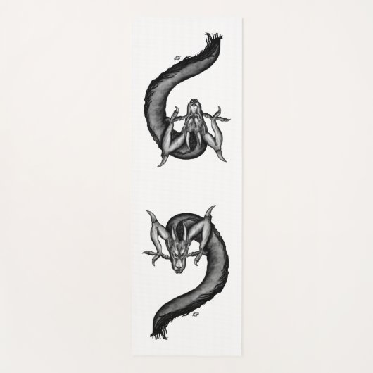 Draak in Tattoo stijl Yogamat (Voorkant)