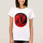 Draak in Yinyang zwart en rood T-shirt (Voorkant)