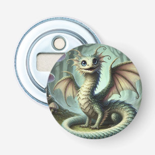 Draak Jabberwocky Schattig Fantasie Wezen Kunst Button Flesopener