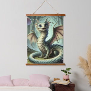 Draak Jabberwocky Schattig Fantasie Wezen Kunst Hangend Wandkleed