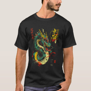 draak japan japanse esthetische draak kunst chinee t-shirt