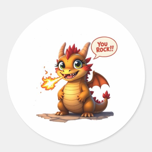 Draak Jij Bent Geweldig Ronde Sticker (Voorkant)