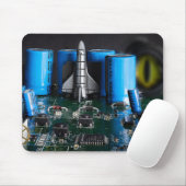 Draak kijkt naar lancering Space Shuttle Muismat (Met muis)