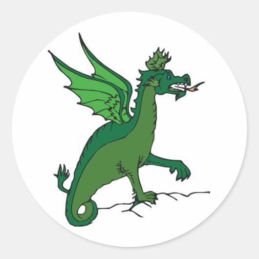 Draak Kleding 34 Ronde Sticker (Voorkant)