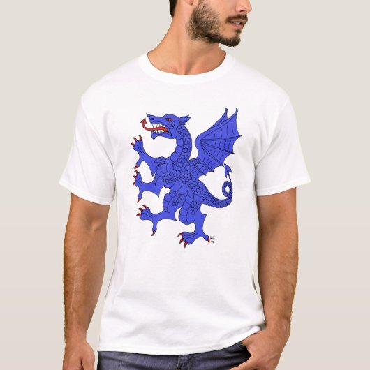 Draak Klimmend Azuur T-shirt (Voorkant)