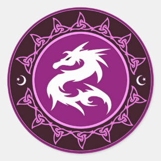 Draak knoop 9 ronde sticker