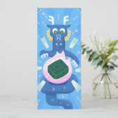 Draak kookt banh chung - Funky Cute Stijl Kaart (Staand voorkant)