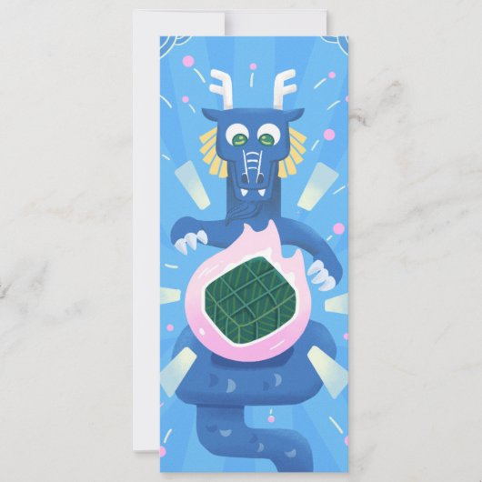 Draak kookt banh chung - Funky Cute Stijl Kaart (Voorkant)