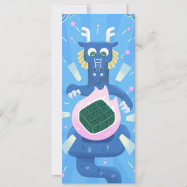 Draak kookt banh chung - Funky Cute Stijl Kaart