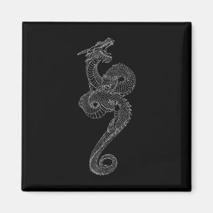 Draak Kunst Tattoo Japan Traditioneel Japans Grafi Magneet