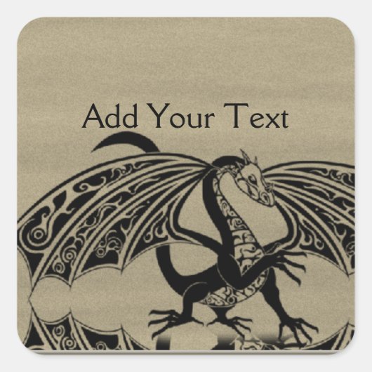 Draak Liefde 4 Vierkante Sticker (Voorkant)