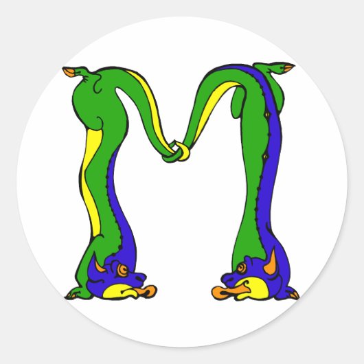 draak M Ronde Sticker (Voorkant)