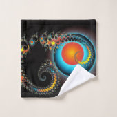 Draak Maan Moderne Fractal Art Monogram Bad Handdoek (Wasdoekje)