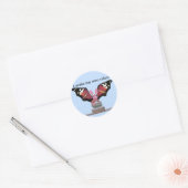 Draak met Bunny Ears Ronde Sticker (Envelop)