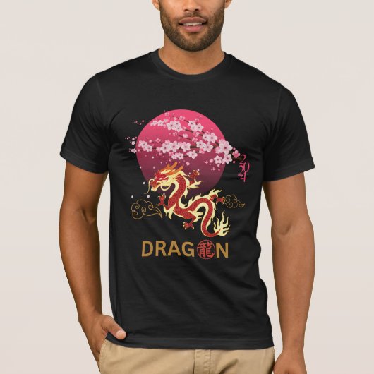 Draak met Cherry Blossom T-shirt (Voorkant)