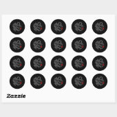 Draak met Chinees symbool Ronde Sticker (Vel)
