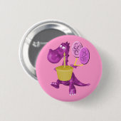 Draak met cupcake Buttonnen Ronde Button 5,7 Cm (Voorkant /achterkant)