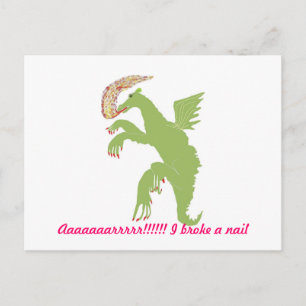 Draak met gebroken nagel briefkaart