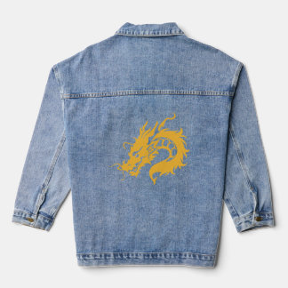 draak met gele kleur denim jacket