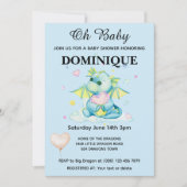 Draak met hart - Baby shower uitnodiging (Voorkant)