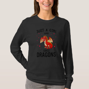 Draak met hartenbeeld, gewoon een meisje dat van D T-shirt