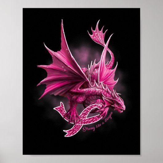 Draak met het bewustzijn van de borstkanker van he poster (Voorkant)