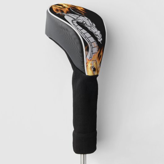 Draak met het Hoesje van het vuur Golf als pros. Golfheadcover (Schuin)